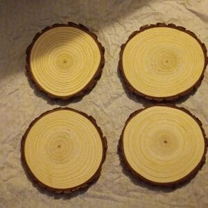 Unfinished Natural Wood Slices with Bark for Coasters or Ornaments Diy Crafts
